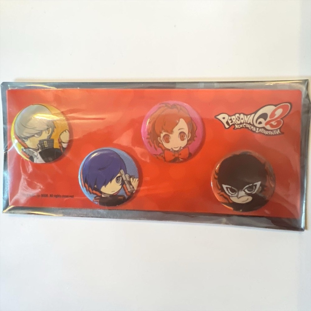 Persona Q2 New Cinema Labyrinth Showtime 4 Can Badge Button Set Pin Pins 3DS